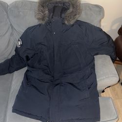 SUPERDRY 2XL EVEREST FAUX FUR PARKA JACKET - NAVY BLUE