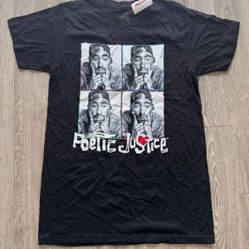 Lot 2 Rap Graphic T-Shirts Tupac Poetic Justice Notorious BIG Size L