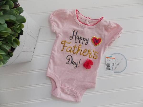 NWT Koala Baby Girls Size Newborn HAPPY 1ST FATHERS DAY Bodysuit Onesie