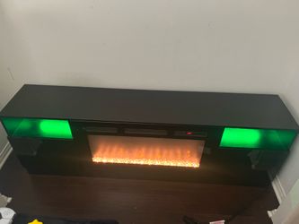 Console with Faux fireplace and LED lights