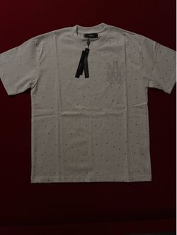 Amiri white tee shirt with rhinestones