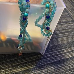 Pretty blue charm necklace