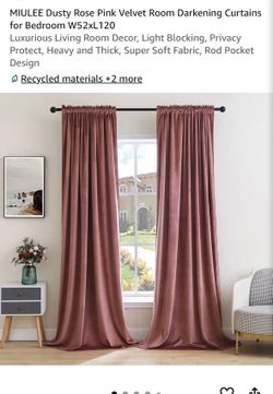 Velvet Rose Curtains And Rod
