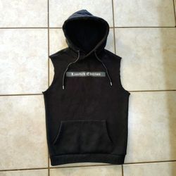 Mens Black Sleeveless Limited Edition Hoodie