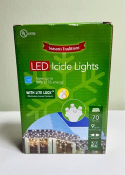 New! Box of LED Icicle Lights, Indoor/Outdoor