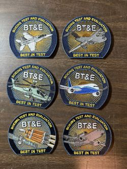(6) Boeing Test and Evaluation BT & E Best in Test Patch Apache F-18