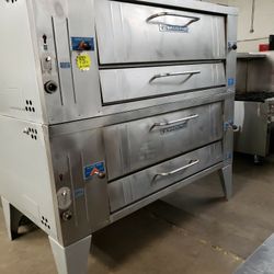 Used Bakers Pride 78"L Double Deck Pizza Oven 