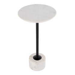 Marble & Iron Accent Side Table