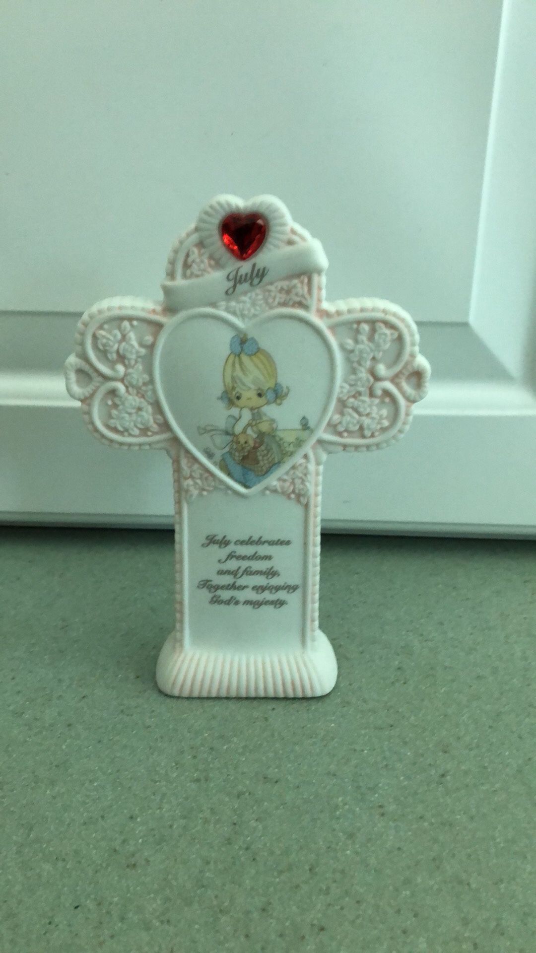 1995 Precious Moments July Standing Cross