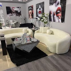 Bubble Bonita Boucle Living Room Set / 2pc