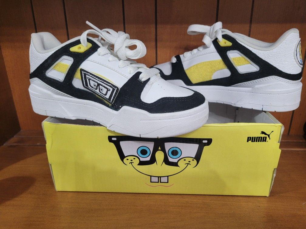 Spongebob Puma Slipstream Sneakers  Black White US size 4.5
