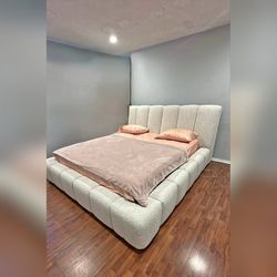 White Color King or Queen contemporary bedframe