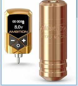 Ambition Torped Tattoo Machine Kit - Rotary Tattoo Machine Cartridges Short Pen with 2400mAh Tattoo Power Supply Brushless Motor for Professional Tatt