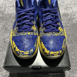 Nike Kobe V Proto 5 Rings Purple Yellow Size 10 #CD4991-400 Pre Owned