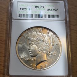 1923 Peace Dollar Anacs Soap Box