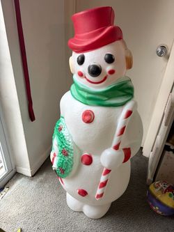 Vintage Blow Mold Snowman 1968 Empire Large 46” Lighted Christmas Holiday