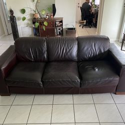 Italian Leather Sofa & Chair Matching Set