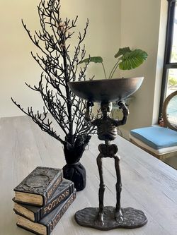 Skeleton Pedestal Bowl  Decor