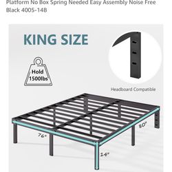 King Size Mattress, Topper And Bed Frame Bundle