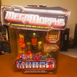 Vintage RARE SEALED Marvel Mega Morphs Captain America - Includes 2" Mini-Figure Pilot