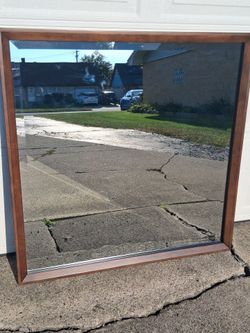 Large Wall Mirror with Wood Frame