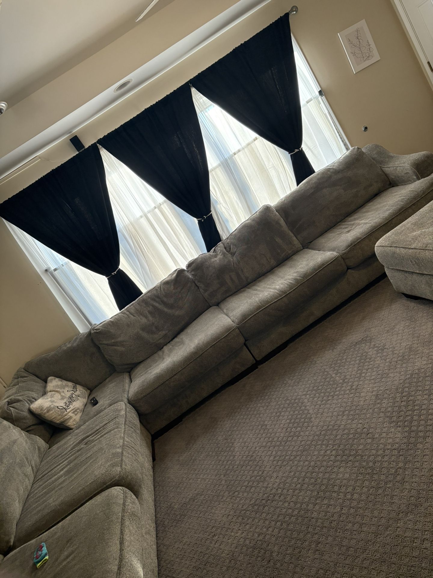 Sectional and ottoman