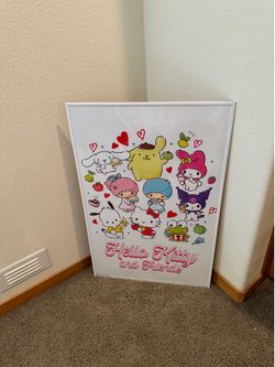 Hello Kitty and her friends poster with frame