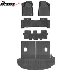 Fits 2007-2013 Acura MDX 7 Passenger TPE Floor Mats Liner+ Trunk Mat w/ Backrest Mat