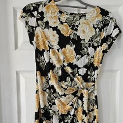 Shelby &palmer Black And Yellow Floral Dress