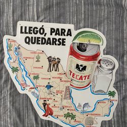 Tecate Metal Beer Sign.