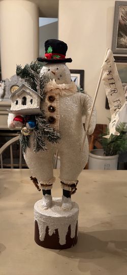 Bethany Lowe “Winter Frolic” Snowman Designed By Dee Faust 23”