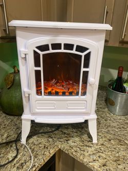White Electric Fireplace Space Heater