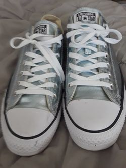 Metallic blue converse