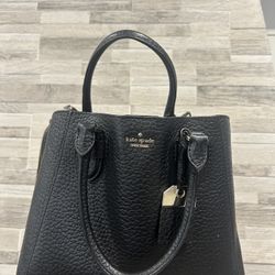 Kate Spade Leila Black Pebbled Leather Medium Satchel Crossbody
