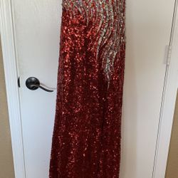 Rica Designs Red Strapless Sequin Dress Evening Gown