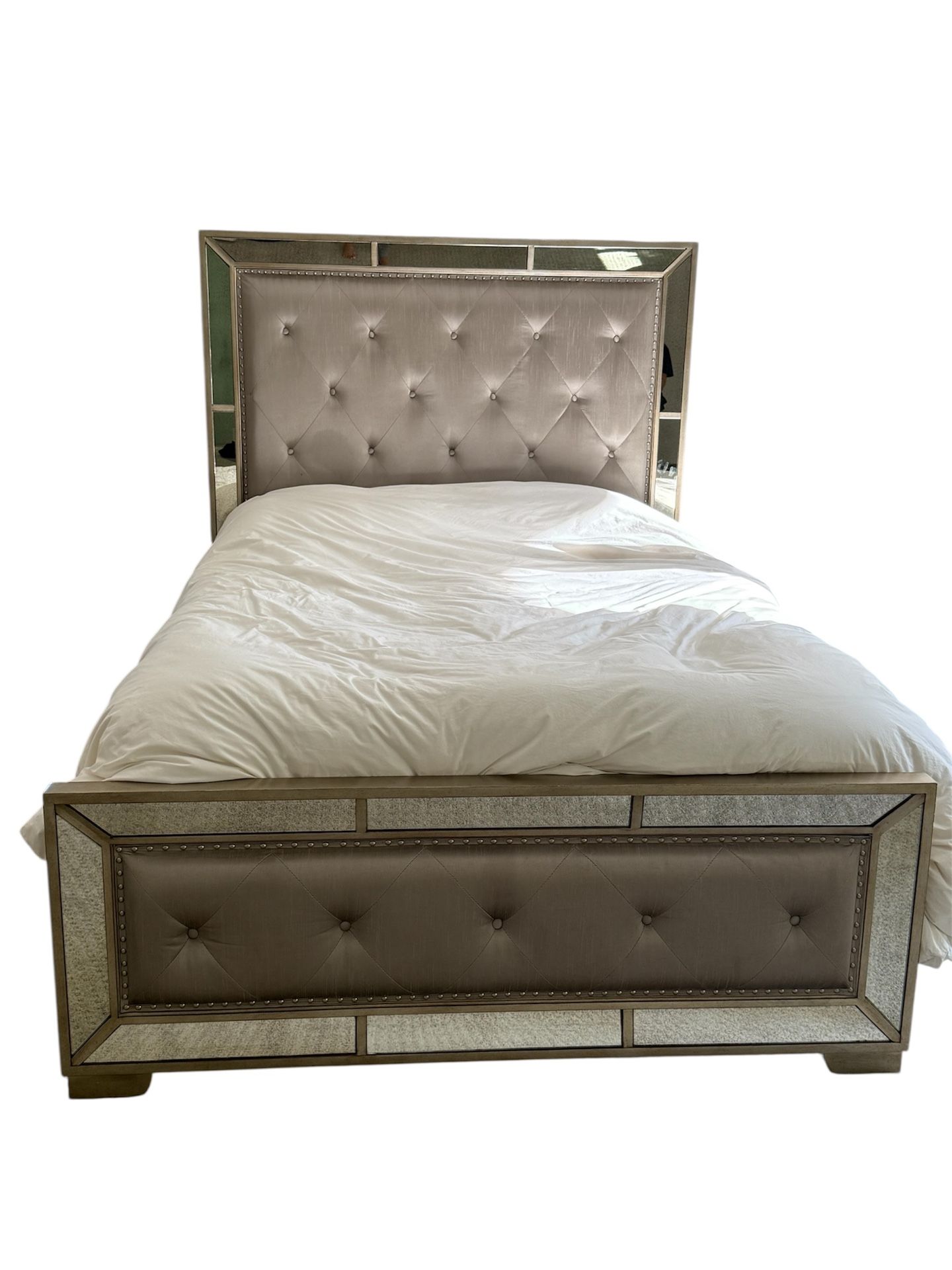 Z Gallerie Ava Mirrored Bed Frame Queen