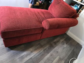 Red Upholstered Chaise Lounge