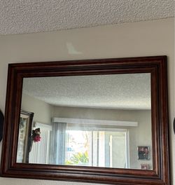 Large Wood Framed Decorative Mirror