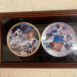2 Framed Sports Impressions Nolan Ryan Collectors Plates 1993