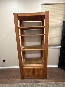 Solid Wood Bookcase with Cabinet