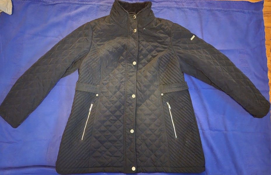 Laundry By Shelli Segal Women's Plus 1X Faux-Fur-Lined Quilted Coat