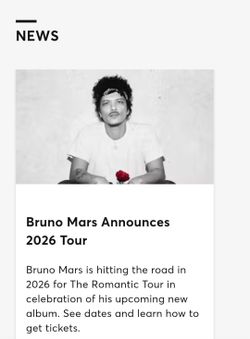 Bruno mars romantic tour