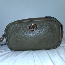 Michael Kors Leather Olive Green Crossbody 