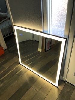 40 in.W x 36 in.H Rectangular Framed UL Certified Front and Back LED Anti-Fog Tempered Glass Wall Bathroom Vanity Mirror