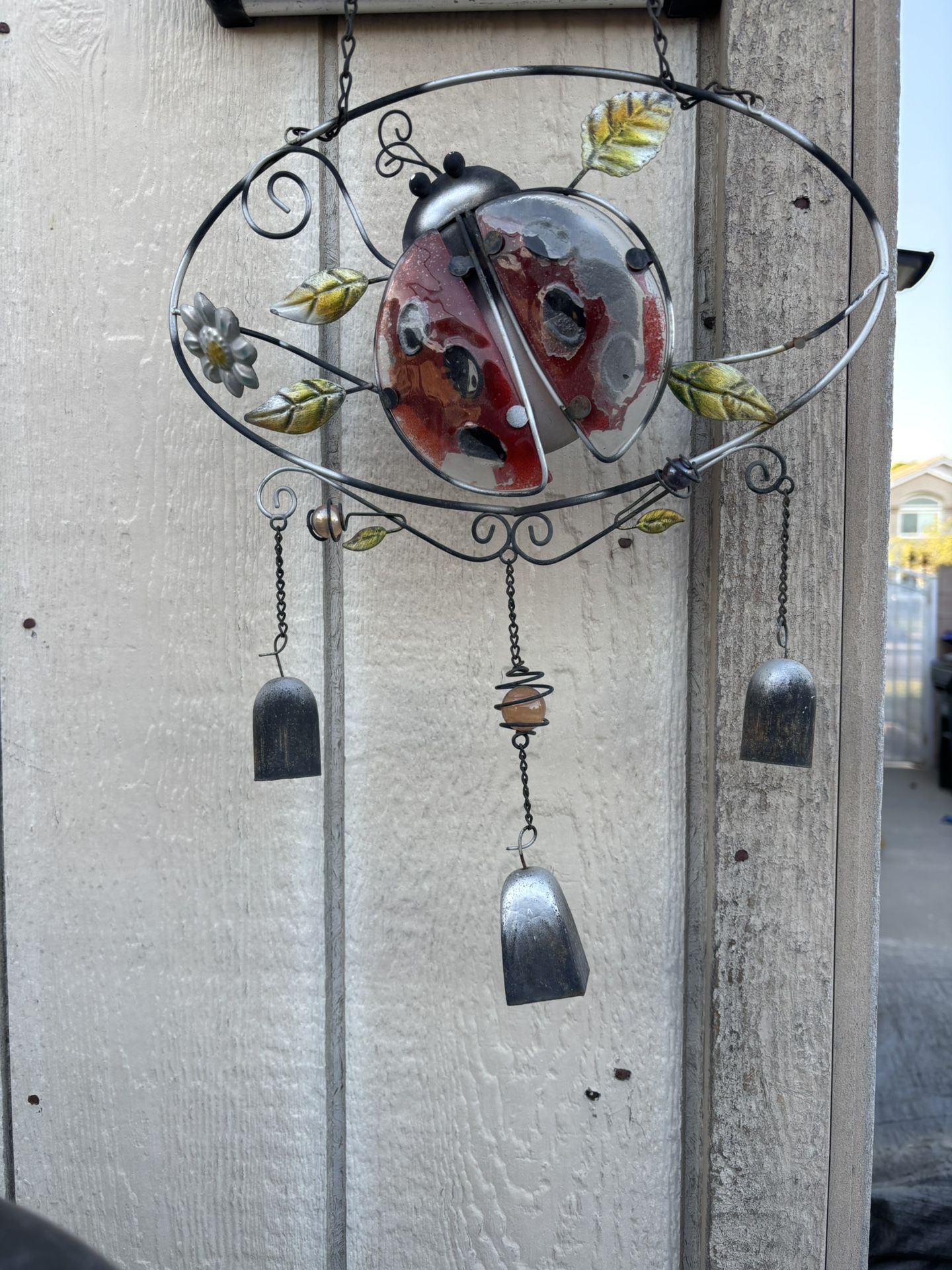 Lady Bug Wind Chime For Patio Garden Outdoors