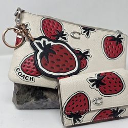 2023 Coach Strawberry Collection 3 Piece Set