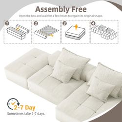 Modern 4 PCS DIY Combination Modular Sofa - Beige
