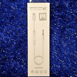 Lightning to 3.5mm Headphone Jack Adapter, also known as a Lightning to 3.5 AUX Audio Wire Control Adapter Cable. 