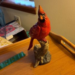 Steel Street’s; Red Cardinal On Tree Branch Statue 