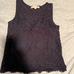 LOFT Women's Dark Blue Lace Blouse Size petite XS